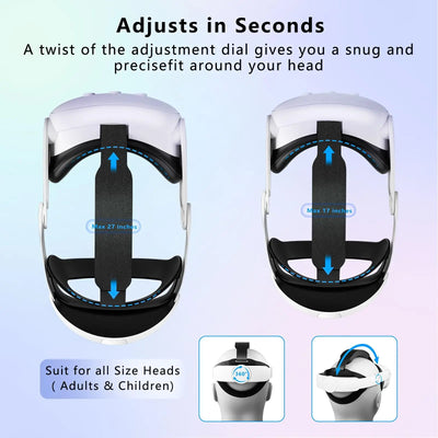 Adjustable Elite Strap for Meta Quest 3 Accessories Comfortable Head Strap 10000mAh Battery Extend VR Playtime for Meta Quest 3