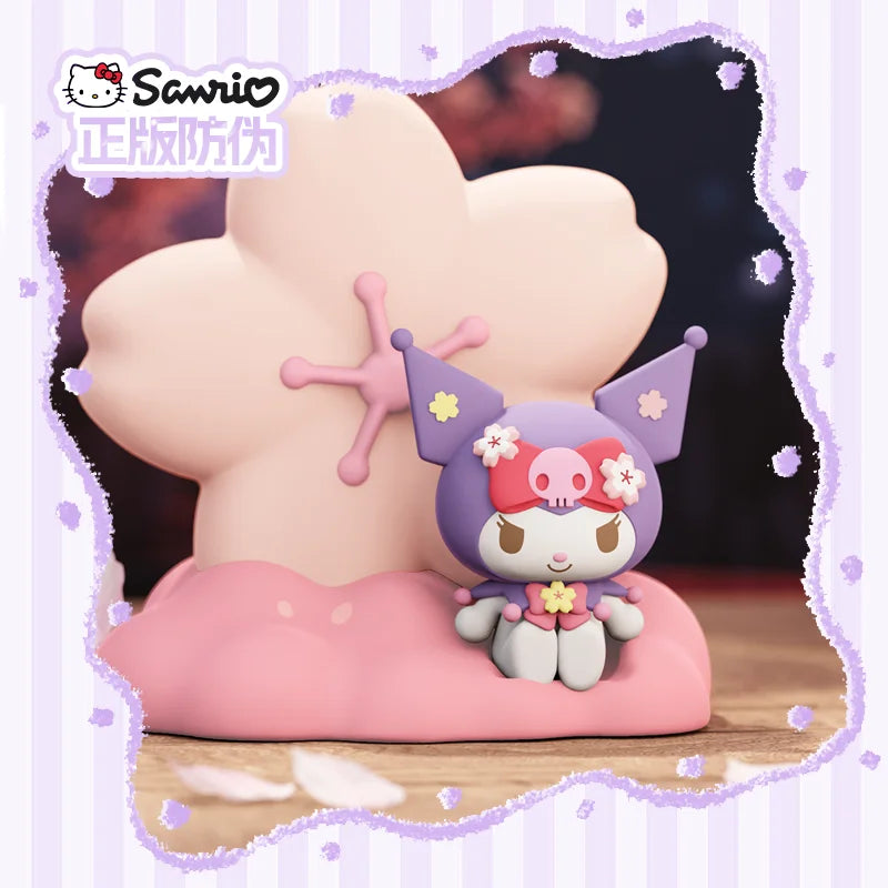 Cinnamoroll Kuromi Sanrio Sakura Series Night Light Decor Kawaii Night Light Night Lamp Bedroom Atmosphere Light Girls Toy Gifts