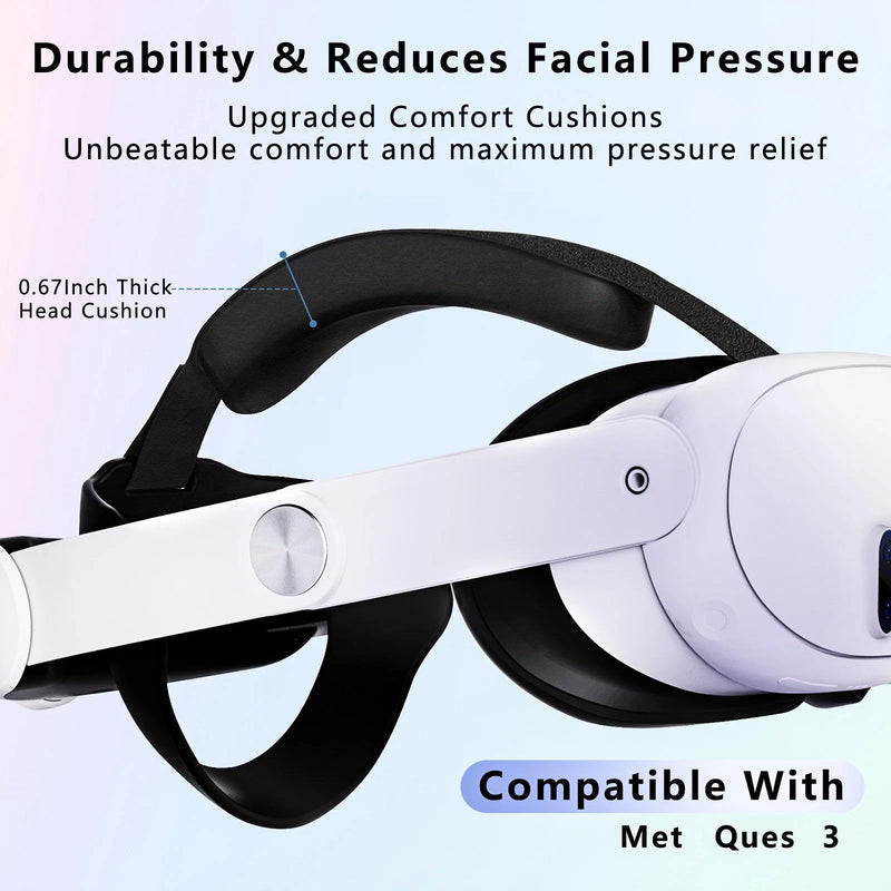 Adjustable Elite Strap for Meta Quest 3 Accessories Comfortable Head Strap 10000mAh Battery Extend VR Playtime for Meta Quest 3