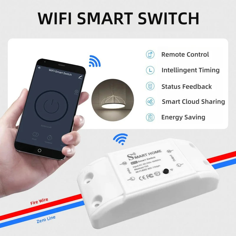 Smart Home House Wifi Wireless Remote Switch Breaker Domotic LED Light Controller Module Alexa Google Home Smartlife Tuya APP