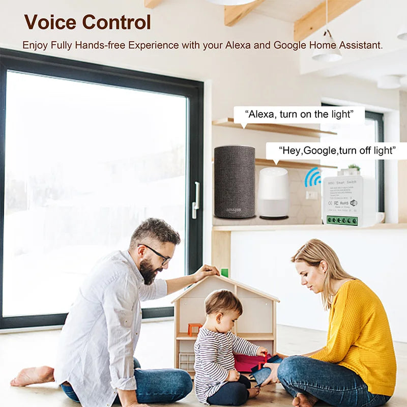 16A Tuya Smart Switch mini WiFi Smart Life Work With Alexa Google App voice Remote Control 2-Way Control DIY Switch module