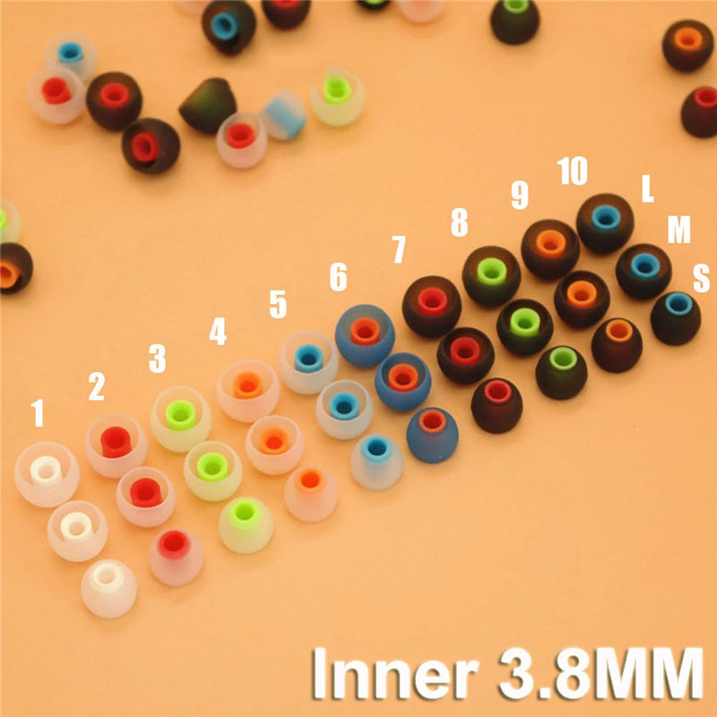 12Pcs Universal 3.8mm In-ear Earbuds Tips Replacement Earphones Silicone Ear Pads Shockproof Eartips Headset S/M/L