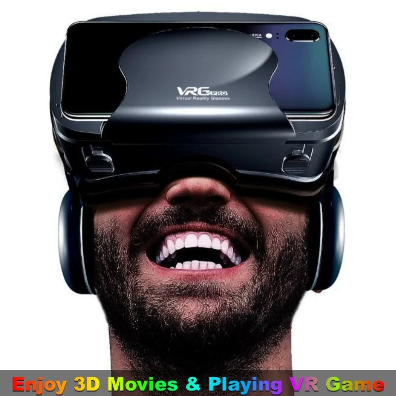 Virtual Reality Glasses IMAX Huge Screen Hi-Fi Stereo 3D Glasses Google Cardboard Box VR Headset for 5-7" Phone,Support Gamepad