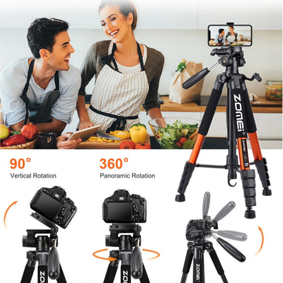 187cm/73.6in Zomei 360°Rotation Professional Camera Lightweight Aluminum Tripod with Panorama for Mobilephone SLR Canon Nikon