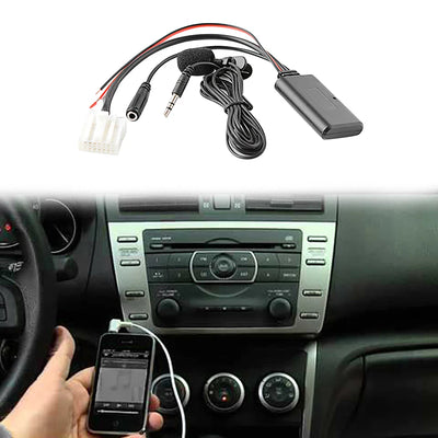 Car Bluetooth 5.0 Aux Cable Microphone Handsfree Mobile Phone Free Calling Adapter for Mazda 2 3 5 6 MX5 RX8 CX7