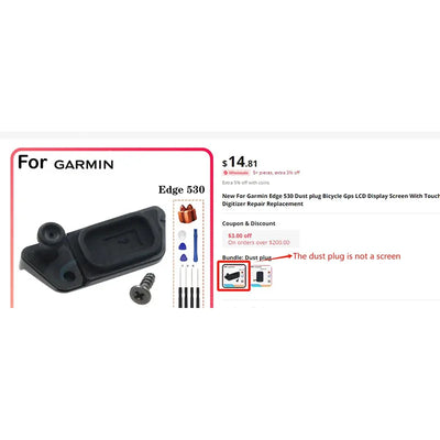 For Garmin Edge 530  Bicycle Gps LCD Display Screen parts  Garmin Edge 530 Dust plug parts  Repair Replacement