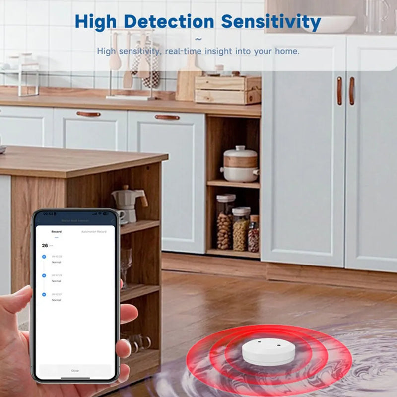 ONENUO Tuya ZigBee WiFi Smart Water Sensor Leak Detector Flood Water Leakage Alarm Smart Life Control Work With Zigbee Gateway