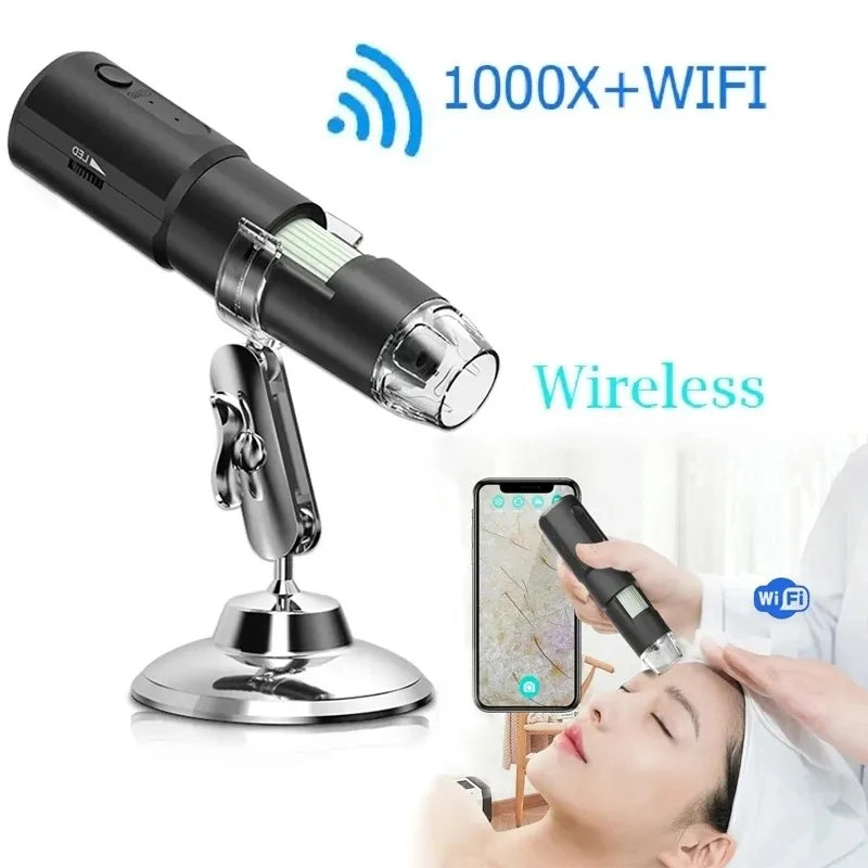 1600x USB Digital Microscope Camera Endoscope 8 LED Magnifier with Stand for Mobile Phone Repairing Hair Skin Analyzer