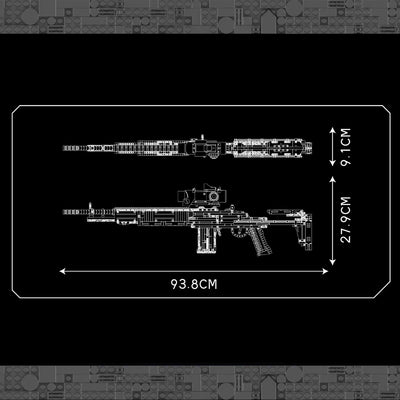 MOULD KING 14026 Technical MK14 Battle Rifle Simulation Gun Model Building Blocks Military Weapon Bricks Toys Set for Kids Gifts