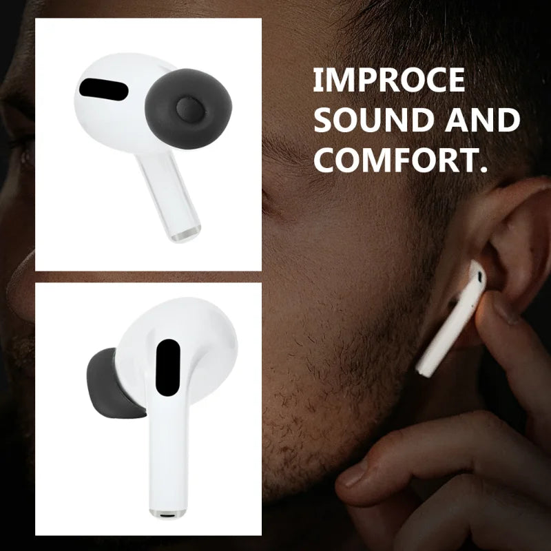 1/4Pair Earbuds For Apple AirPods Pro 1/2 Soft Silicone Ear Tips Replacement Case Cover Earphone Accessories L M S Size Earcap