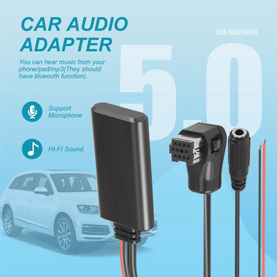 Car Bluetooth 5.0 Aux Cable Microphone Handsfree Mobile Phone Free Calling Adapter for Pioneer Radio IP-BUS P99 P01