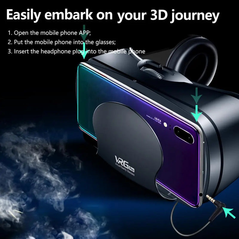 VRG Pro 3D Virtual Reality VR Glasses Devices Headset Viar Goggles Helmet Lenses Smart For Phone Smartphones Controllers Viewer