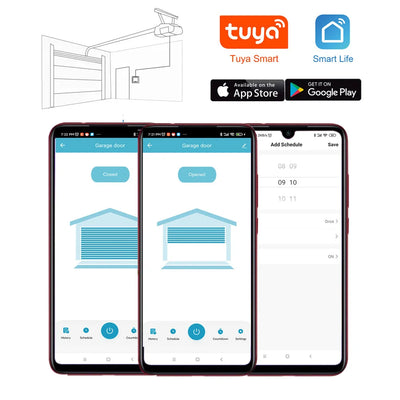 Tuya WiFi Switch Garage Door Controller Smart Door Opener Work with Alexa Google Home Smart Life Tuya APP Control No Hub Require