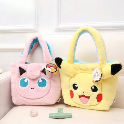 Pokemon Cartoon Plush Flip Over Handbag Pikachu Squirtle Charmander Bulbasaur Jigglypuff Snorlax Kawaii Anime Figure Plush Bag