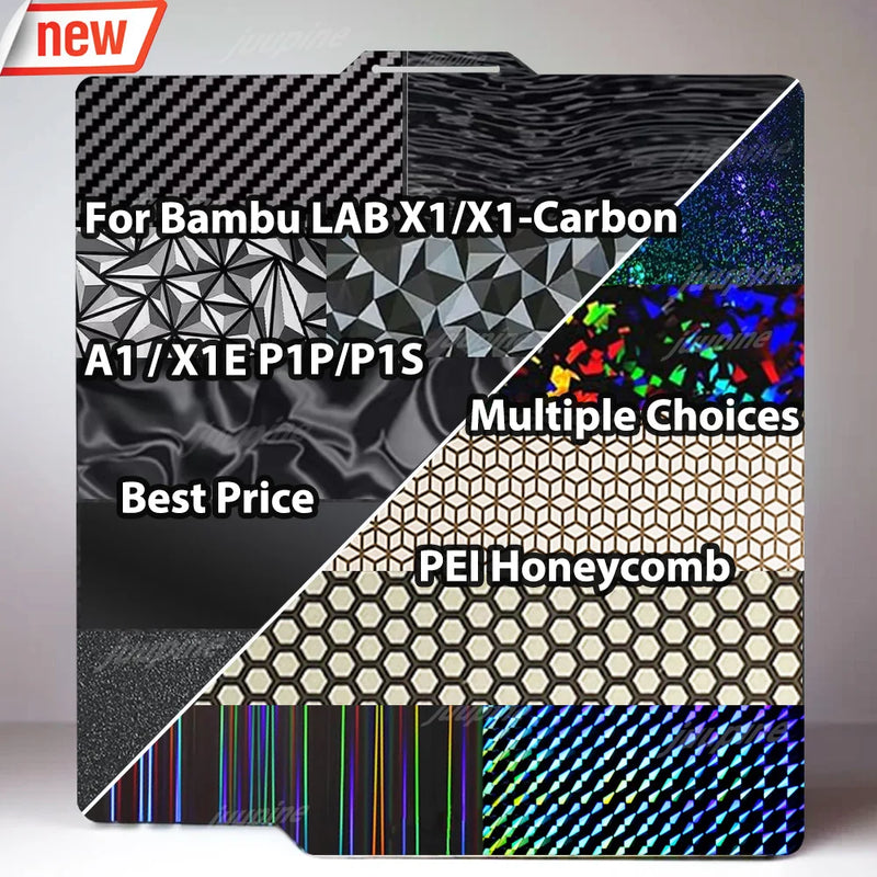 Juupine For Bambu Lab Build Plate Bambulab P1s Textured Pei Sheet Pey Peo H1H 257x257 Build Plate Bambu Labs X1C P1P Upgrades