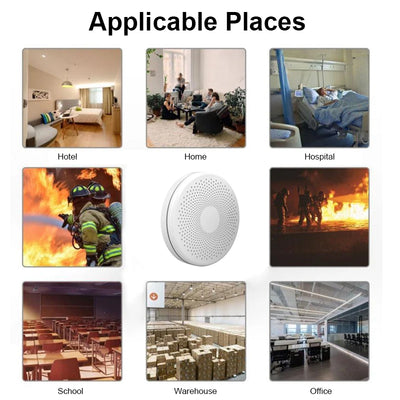 Tuya Smart WiFi Smoke Carbon Monoxide Composite Home Fire Detector Smoke Alarm Sensor Tuya Smoke Alarm Fire Protection