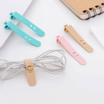 20/4Pcs Mobile Phone Cable Winder Earphone Clip Charger Cord Organizer Management Silicone Wire Cord Fixer Holder Cable Belt