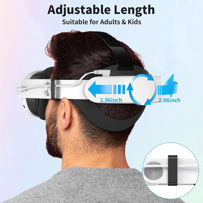 Elite Strap for Meta Quest 3 VR Headset Replacement Head Strap with 10000mAh Battery Extend VR Playtime for Quest 3 Accessories