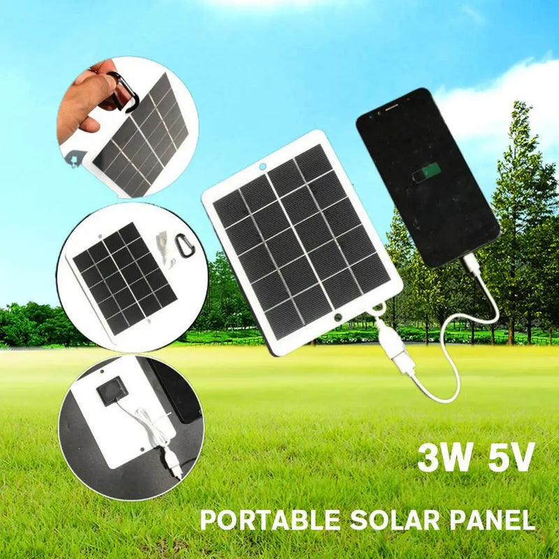 3W 5V Portable Solar Panel USB Mobile Phone Charging Panel Battery Charger For Power Bank Phone Outdoor Camping