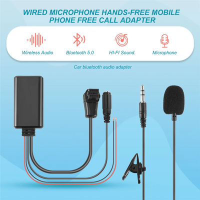 Car Bluetooth 5.0 Aux Cable Microphone Handsfree Mobile Phone Free Calling Adapter for Pioneer Radio IP-BUS P99 P01