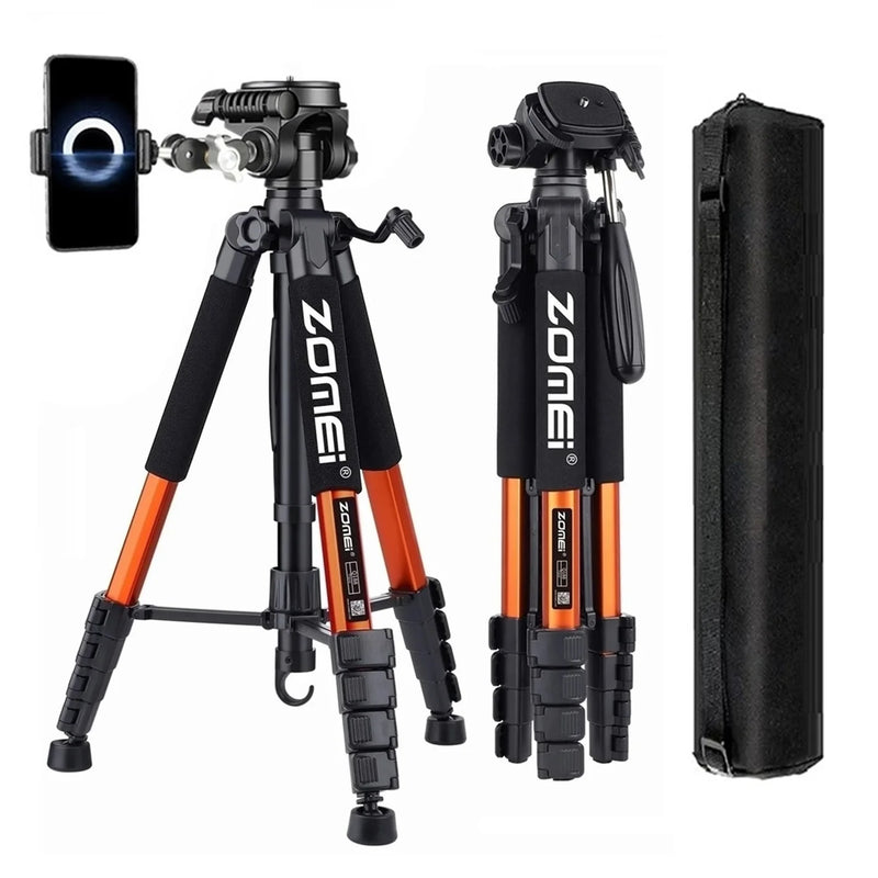 187cm/73.6in Lightweight Aluminum Zomei Tripod for Video, 360°Rotatable Professional Camera Tripod for Mobile Nikon Canon DSLR