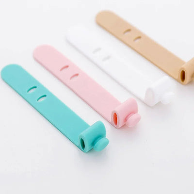 20/4Pcs Mobile Phone Cable Winder Earphone Clip Charger Cord Organizer Management Silicone Wire Cord Fixer Holder Cable Belt