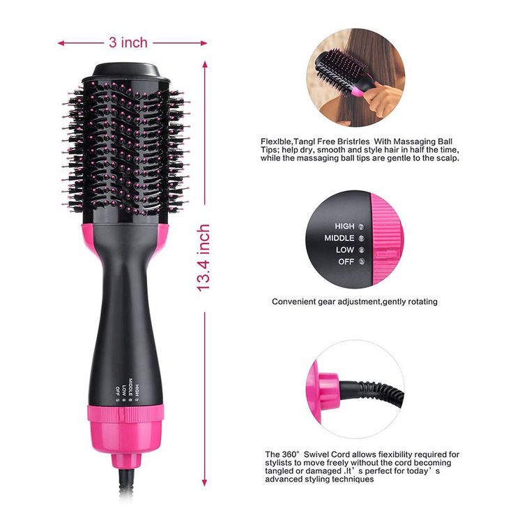3-in-1 Hair Dryer Brush – Dry, Straighten & Blow Dry