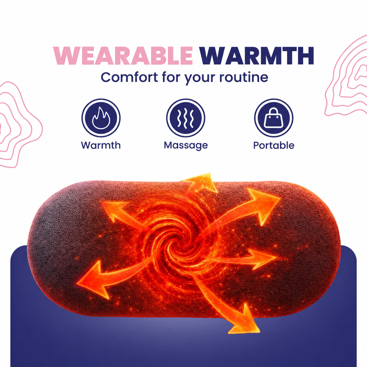 Wearable warmth and massage illustration